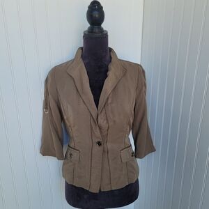 White House Black Market WHBM Lightweight Jacket 3/4 Petite Size 2P